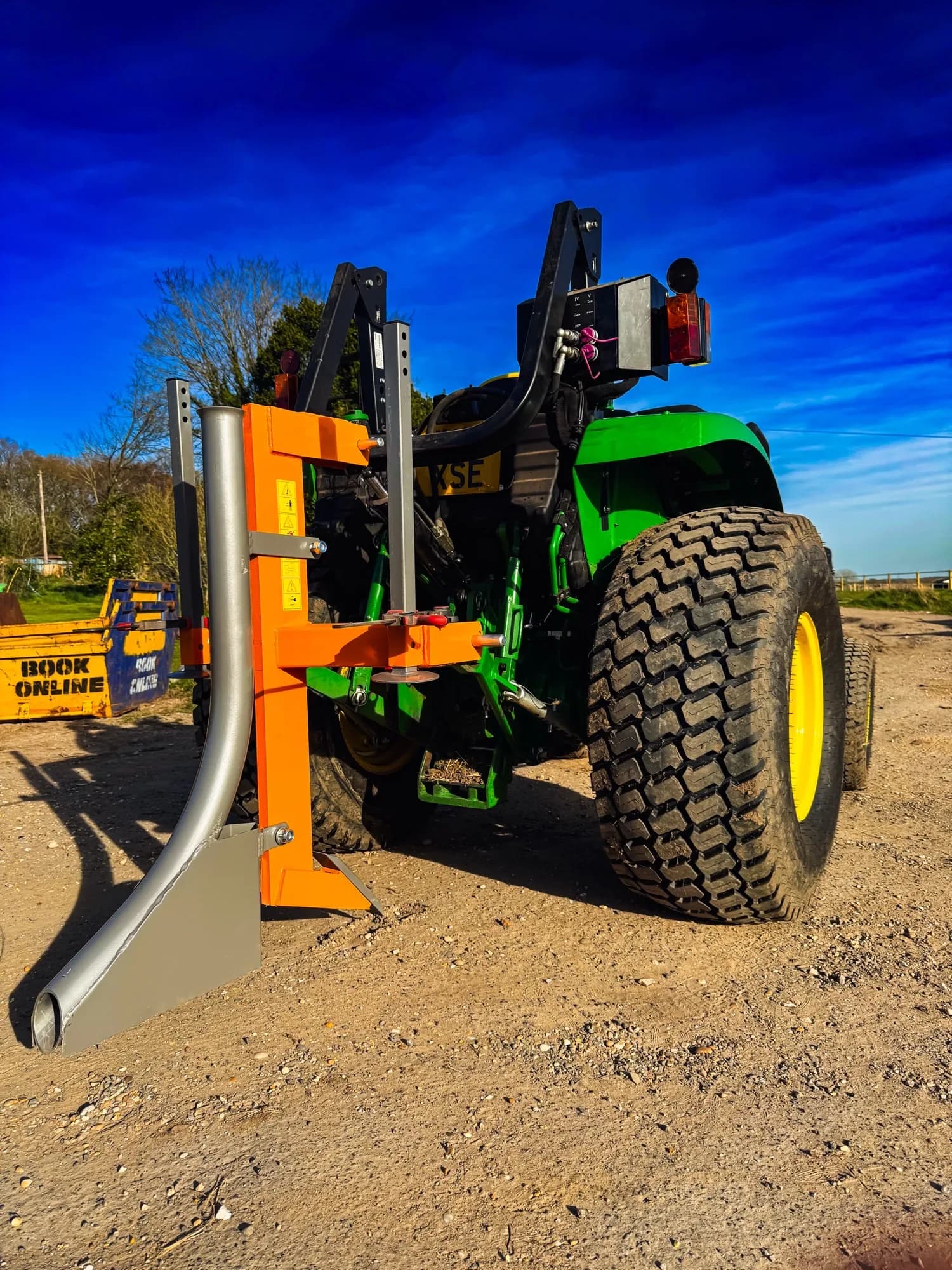 John Deere 4066M tractor and Deleks pipe laying mole plough